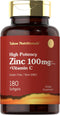 Carlyle Zinc Supplement 100 mg with Vitamin C, 180 Softgels, Non-GMO, Gluten Free