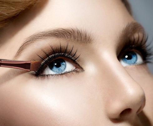 KOOBA Makeup Angle Eyeliner Kabuki Brush - Portable Eye Powder Foundation Cosmetic Tool for Travel and Professional Use
