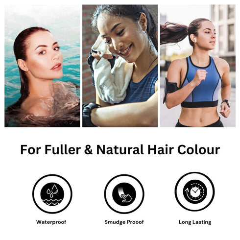 MinaiBrow Instant Hair Dye Kit Light Brown - Natural Spot Coloring Tinting Powder with Brush, 100% Grey Coverage