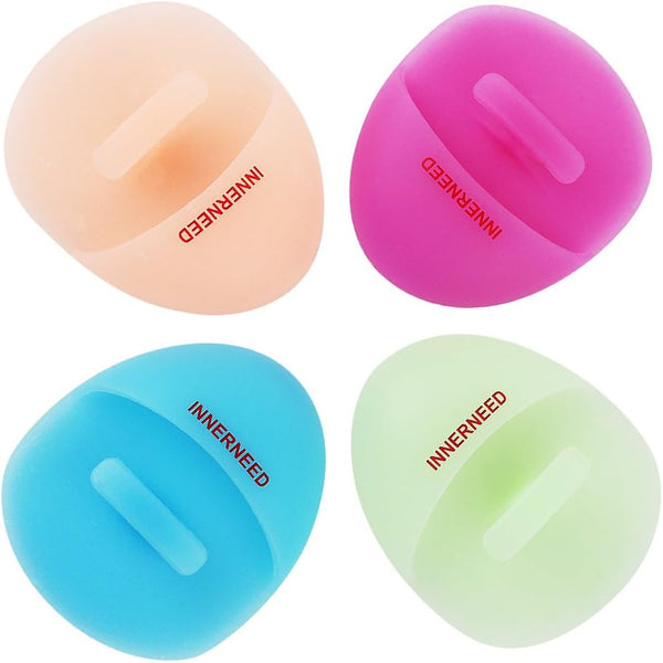 INNERNEED Super Soft Silicone Face Cleanser and Massager Brush, Manual Facial Cleansing Scrubber, Pack of 4