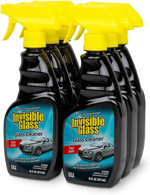 Invisible Glass 92163-6PK, 16-Ounce Premium Glass Cleaner for Auto and Home, Streak-Free Shine, Pack of 6