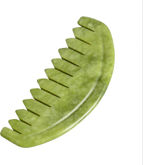 MYMEO Jade Massage Comb Face Gua Sha Massager Natural Stone Gouache Scraper Head
