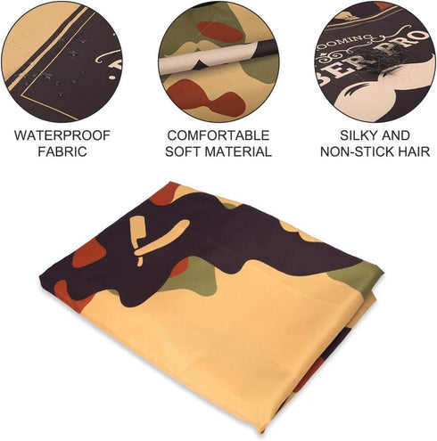 MEN'S GROOMING BARBER PRO Hair Cutting Cape, Adjustable Snap Closure, Professional Salon Polyester, 50 x 60 inches -