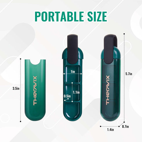 THERAVIX 3X Pill Organizer a Day, Daily Pill Case for Purse with Portable Design, Travel Pill Box to Hold Vitamins