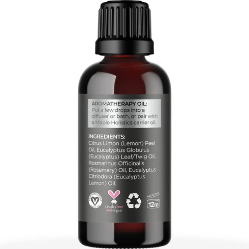 Set Maple Holistics Essential Oils - Relax Breathe and Defend Purifying and Relaxing Essential Oils for Diffusers