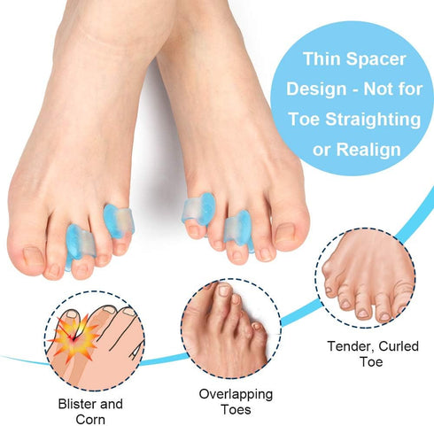 Povihome Gel Toe Separator, Pinky Toe Spacers for Overlapping Toe, Little Toe Cushions (12 Pack)