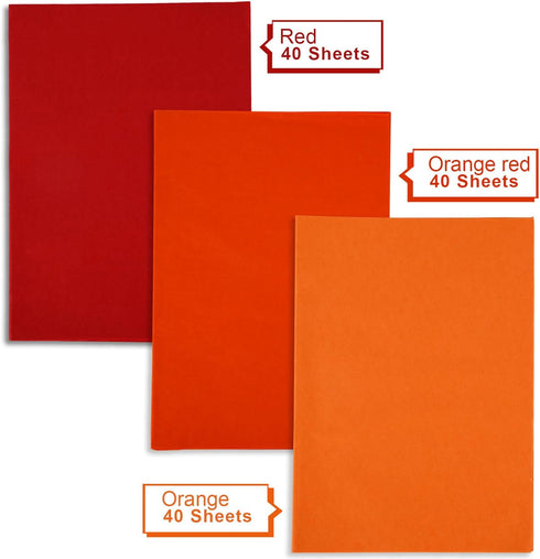 Whaline 120 Sheet Assorted Tissue Paper - Red Orange Series Gift Wrapping Paper for DIY Birthday Autumn Wedding Holiday