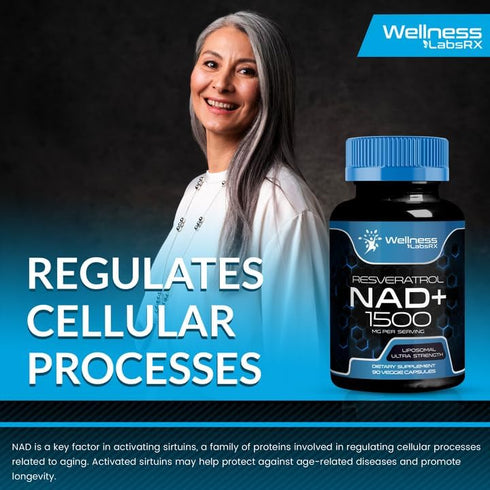NAD Supplement 1500mg - Liposomal NAD+ with Resveratrol for Cellular Health, Stamina & Healthy Aging, USA Made