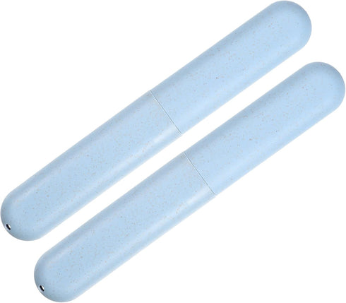 VOCOSTE 2pcs Traveling Toothbrush Holders Case, PP Toothbrush Case for Travel, Blue