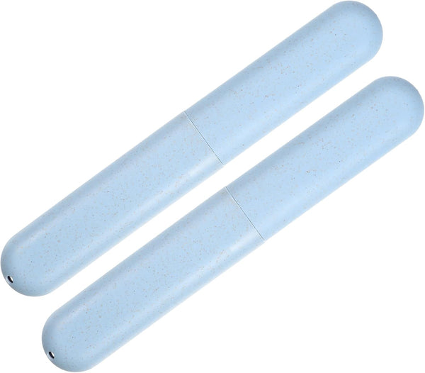 VOCOSTE 2pcs Traveling Toothbrush Holders Case, PP Toothbrush Case for Travel, Blue