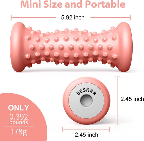BESKAR Foot Massage Roller for Plantar Fasciitis Relief, Foot Reflexology Tool for Deep Tissue Massage, Heel Pain Relief