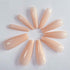 LuckForever 500pc Painted Coffin Press on Nails, Full Cover Beige Nude False Nails, Ballerina Shaped Acrylic Nail Tips