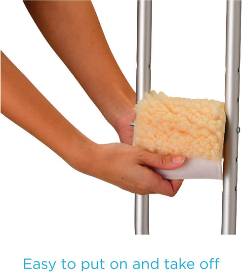 NOVA Medical Products Sheepskin Fleece Crutch Pads, Universal Fit, Washable, One Pair