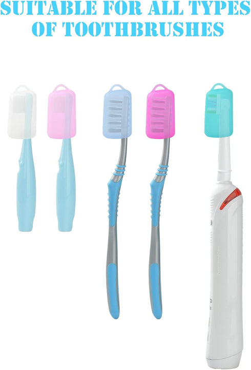 5 Packs Toothbrush Covers, Silicone Caps for Electric & Manual Toothbrush, Travel Essentials