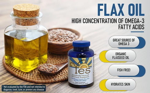 Omega 3 6 Parent EFA Fish Oil Alternative - Organic Plant Based, Vegetarian, 120 Soft Gels by YES Your Essential