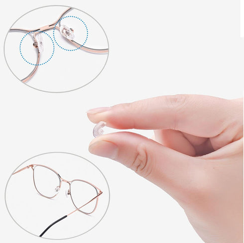 18 Pairs Eyeglass Nose Pads - Eyeglasses Repair Kit with Screwdrivers, Tweezers, Cleaning Cloth for Glasses Replacement