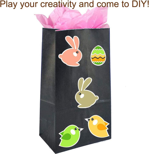 KEYYOOMY Small Black Paper Bags, Black Party Favor Bags for Wedding Party Goodie Bag (24 CT, 9.4 x 5.1 x 3.1 In)