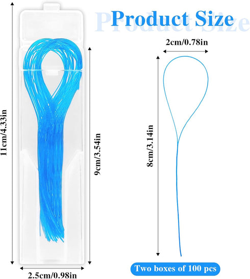 100 PCS Floss Threaders, Deep Clean Dental Floss Threader for Braces, Bridges, and Implants, Pack of 2 (Blue)