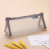 Mesh Cosmetic Bag Portable Clear Makeup Bags Mesh Zipper Pouch for Home Office Travel Accessories Organizer (2PCS White & Grey)