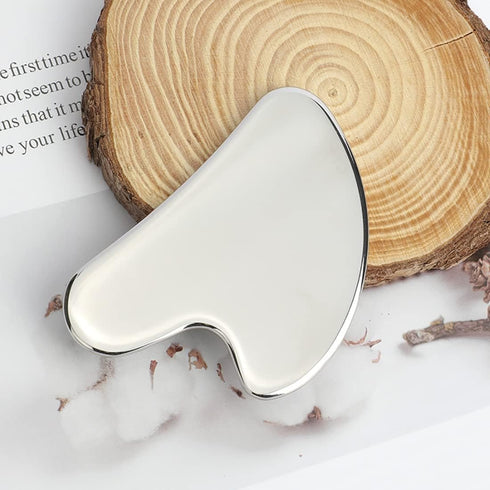Stainless Steel Gua Sha and Face Roller Set, Facial Tool for Skin Care and Massaging