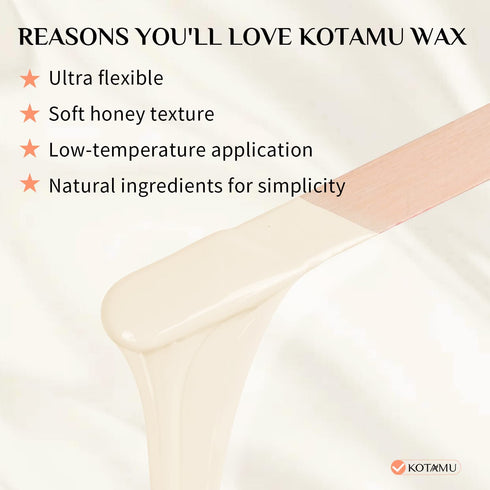 KOTAMU Hard Wax Beads for Hair Removal, 1lb Cream Wax Beads for Sensitive Skin, Full Body, Face, Bikini, Brazilian