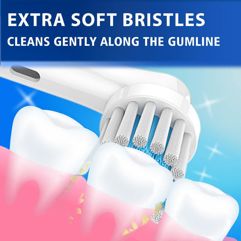 Replacement Brush Heads, 8PCS Fit for Braun Electric Toothbrushes, Extra Soft Bristles for Sensitive Gum Care