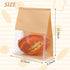 Xaajooio 100 Pack 11.3"x8.7"x4.3" Packaging Large Paper Bread Bags with Tin Tie Tab Lock, Bread Bakery Bags with Clear