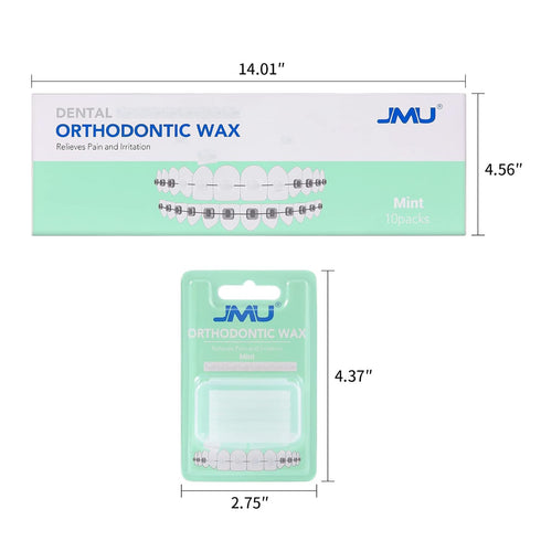 JMU 10 Pack Mint Flavored Orthodontic Wax, Precut Dental Wax for Braces