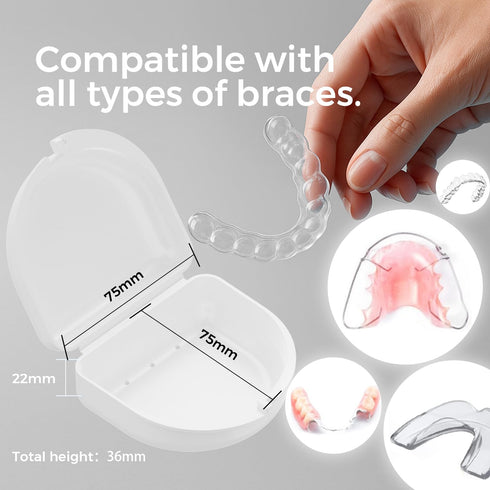 Invisalign-Compatible Retainer Case with Vent Holes - White