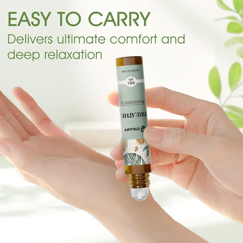 Essential Oils Roll On Set 6 Pack - Relax, Sleep, Balance, Breathe, Focus, Happiness - Aromatherapy Oil Blends.