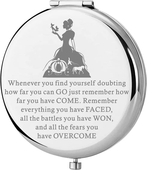 Lywjyb Birdgot Movie Inspired Gift - Fairy Tale Makeup Mirror, Inspirational Compact Mirror for Her (Cinder Mirr