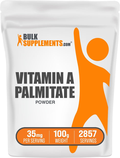 BulkSupplements.com Vitamin A Palmitate Powder - 100g (3.5 oz) for Immune & Eye Support, Gluten Free, 35mg per Serving