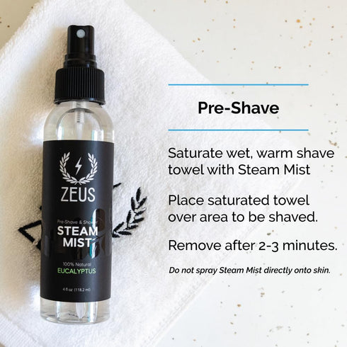 ZEUS 100% Natural Eucalyptus Oil Steam Mist - Aromatherapy Spray for Shower & Bath, 4 oz