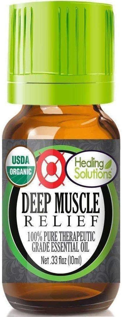 Healing Solutions Oils - 0.33 oz Deep Muscle Relief Essential Oil - Organic, Pure, Undiluted for Pain Ease