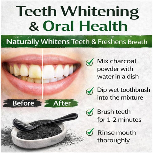 Prakruthi (400g) Activated Charcoal Powder | Coconut Shell-Based | Multipurpose Use for Oral Care, Skin Care