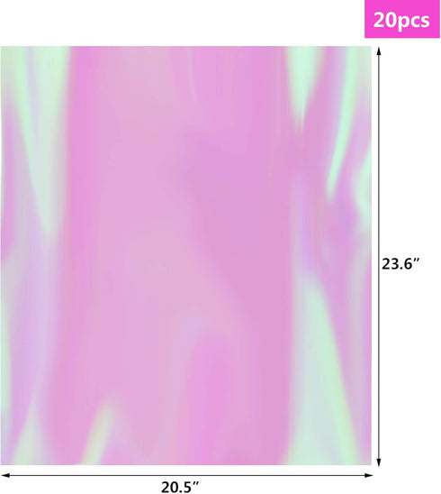 Bskifnn 20pcs Clear Cellophane Wrap Paper Rainbow Color for Gift Candy Package, Flower Wrapping 20.5" x 23.6"