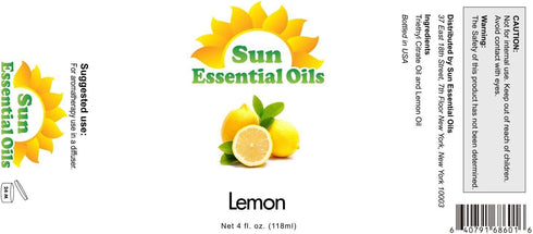 Sun Essential Oils 4oz - Lemon Essential Oil - 4 Fluid Ounces