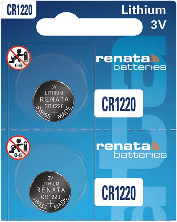 Renata CR1220 Batteries - 3V Lithium Coin Cell 1220 Battery (2 Count)