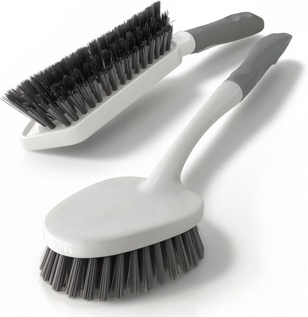 SSINBOANGI 2 Pack Heavy Duty Scrub Brush Set with Hard Bristle, Cleaning Brush
