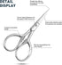 Small Facial Hair Scissors, Stainless Steel Straight Tip Snips for Grooming Kit, Eyebrows, Beard, PU Case