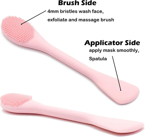2 in 1 Silicone Facial Cleansing Brush & Face Mask Applicator for Exfoliating, Massaging, and Makeup Removal