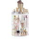 SUNFICON 360 Rotation Makeup Organizer, Crystal Clear Acrylic Cosmetic Storage Holder for Bathroom and Vanity