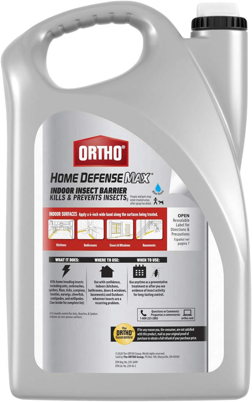 Ortho Home Defense Max Indoor Insect Barrier Refill, 1 gal., Kills Ants, Roaches, Spiders, Fleas, Ticks