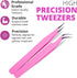 SIVOTE Lash Tweezers for Eyelash Extensions - Professional Stainless Steel Straight & Curved Tips Set