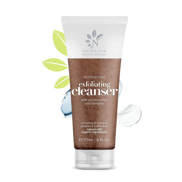 Natural Tone Organic Skincare Detoxifying Exfoliating Cleanser - Gentle and Effective for All Skin Types