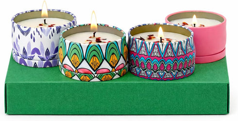 Set, Scented Candle Gift Decorative Tin Candles, Home Fragrance Candles for Relaxation, Birthday & Everyday Gifting