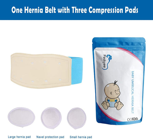 Paskyee Baby Umbilical Hernia Belt, Adjustable Belly Button Band for Infant Support, Blue
