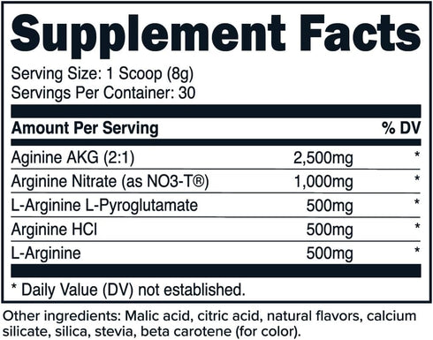 Primaforce L-Arginine Complex Powder (30 Servings | Peach Mango) Protein Building Supplement for Maximum Gains