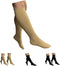 Closed Toe 15-20 mmHg Compression Plus Size Socks, Big Wide Leg Calf Socks (Beige, 5X-Large)