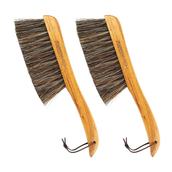 2 Pack Counter Brush for Furniture, Drafting, Patio, Bed, Fireplace, Wooden Handle, Horsehair Bristles Duster